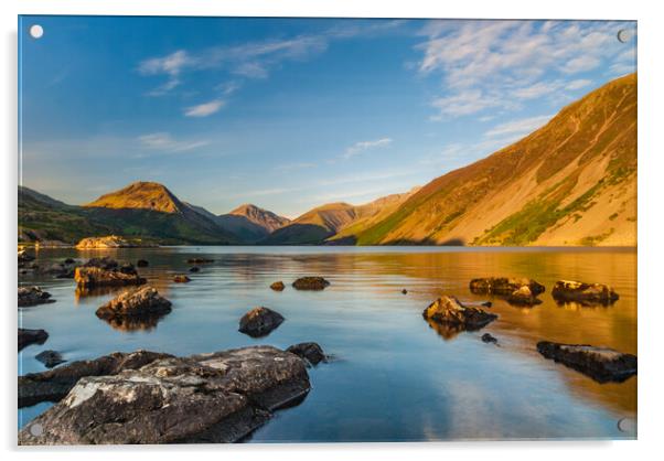 Wast Water and Great Gable, Lake District Acrylic by David Ross