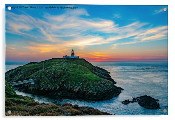 Sunset at Strumble Head Acrylic by David Ross