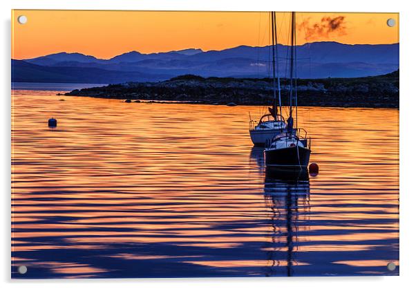 Lochranza Sunrise, Isle of Arran Acrylic by David Ross