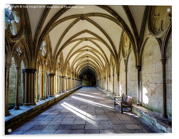  The cloisters at Salisbury cathedral,Wiltshire  Acrylic by Sue Knight
