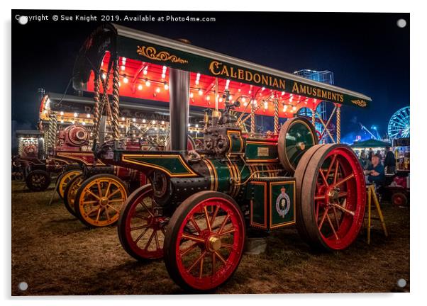 Showmans Engine at the Great Dorset Steam Fair Acrylic by Sue Knight