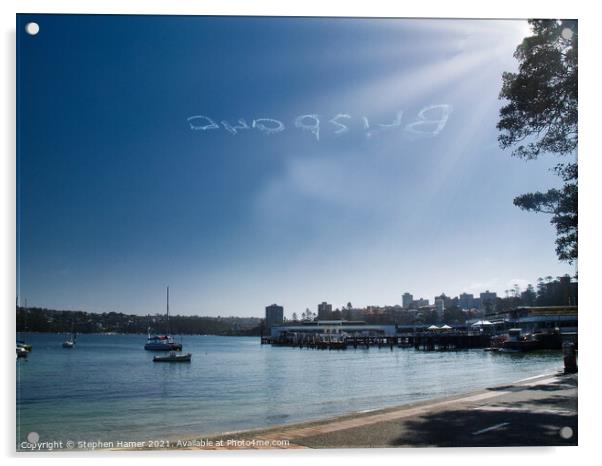 Sky Writing over Sydney Acrylic by Stephen Hamer