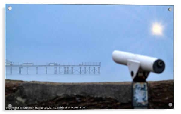 Pier on a Misty Morning Acrylic by Stephen Hamer