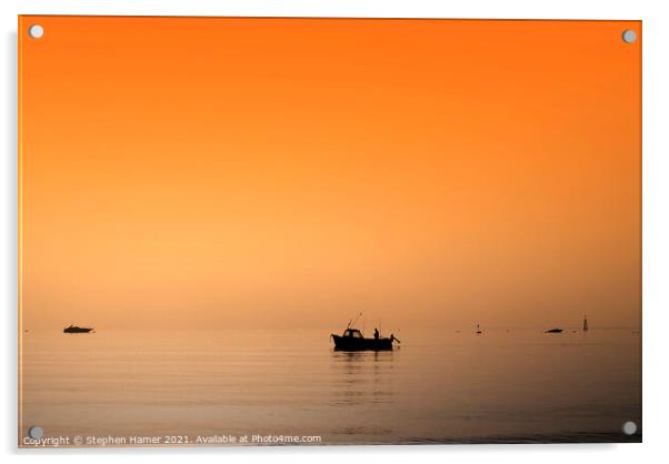 Dawn Sea Angling Acrylic by Stephen Hamer