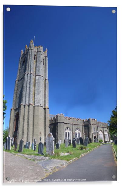 Church of St Andrew-- Ipplepen Acrylic by Stephen Hamer