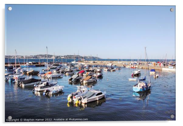 Golden Hour at Paignton Harbour Acrylic by Stephen Hamer