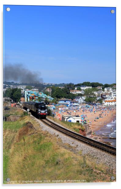 Majestic Steam Train on the English Riviera Acrylic by Stephen Hamer