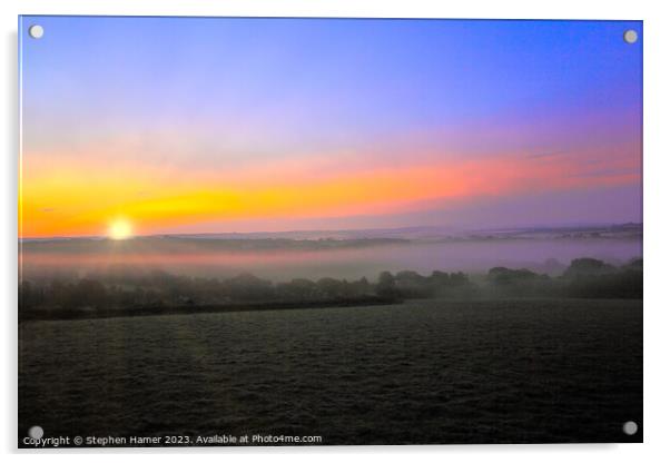 Enchanting Cornish Sunrise Acrylic by Stephen Hamer