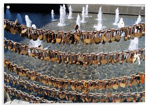 Love Locks: Perth's Silent Sentiments Acrylic by Stephen Hamer