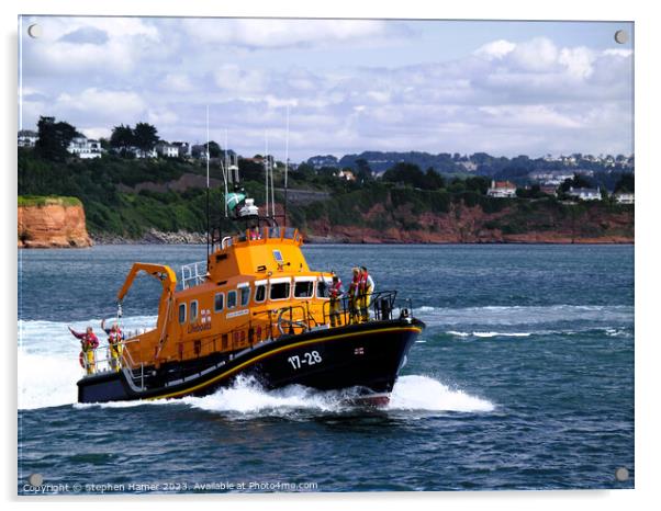 Torbay Lifeboat Acrylic by Stephen Hamer