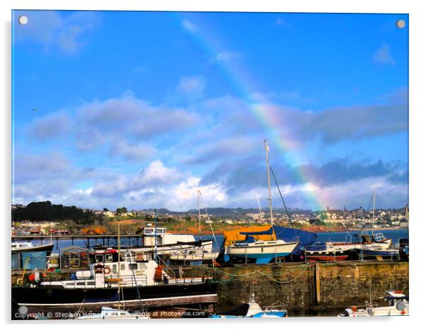 Rainbow over the Bay Acrylic by Stephen Hamer