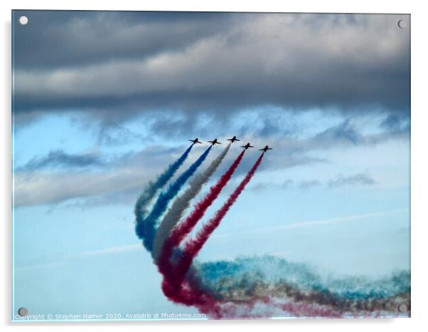 Thrilling Aerobatics of the Red Arrows Acrylic by Stephen Hamer