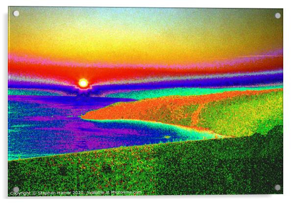 Psychedelic Sunset Acrylic by Stephen Hamer