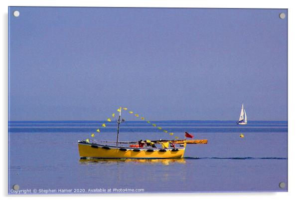 Yellow Boat 2 Acrylic by Stephen Hamer