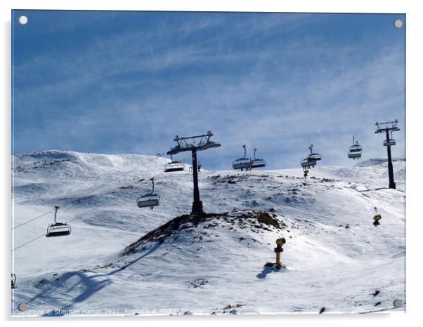 Ski - Lift Acrylic by Stephen Hamer