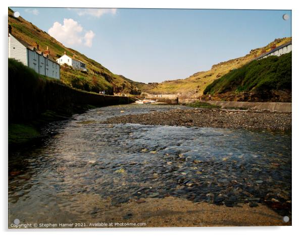 River Valency Boscastle Acrylic by Stephen Hamer