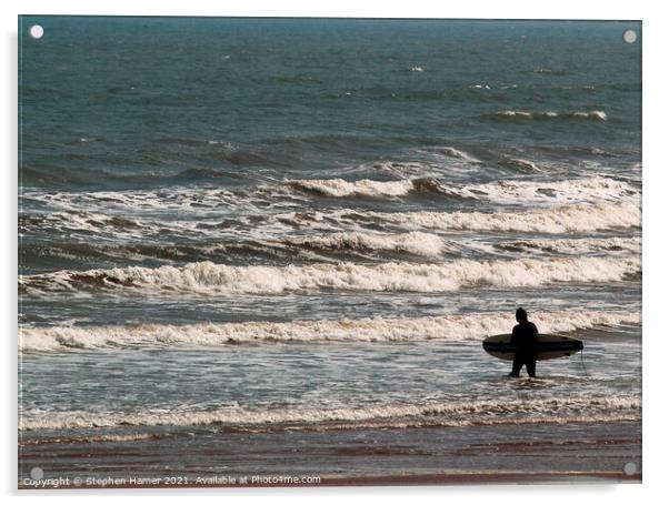 Surfer Dude Acrylic by Stephen Hamer