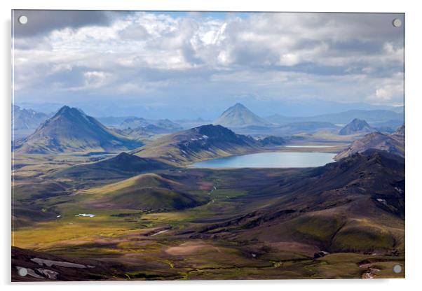 Volcanic Landscape, Alftavatn Iceland Acrylic by David Forster