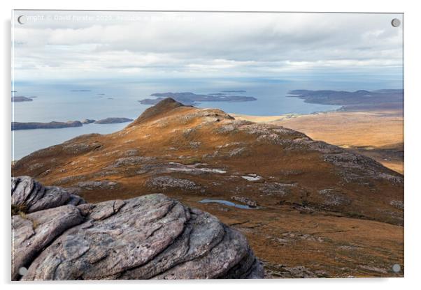 Cairn Conmheall from Beinn nan Caorach, Scotland, UK Acrylic by David Forster