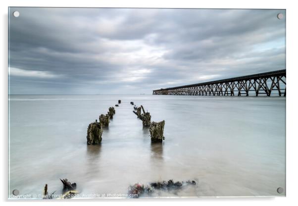 The Disused Steetley Pier, Hartlepool, County Durham, UK. Acrylic by David Forster