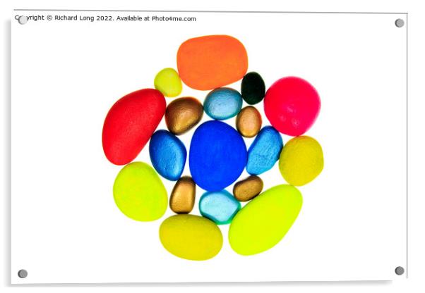 multi coloured stones Acrylic by Richard Long