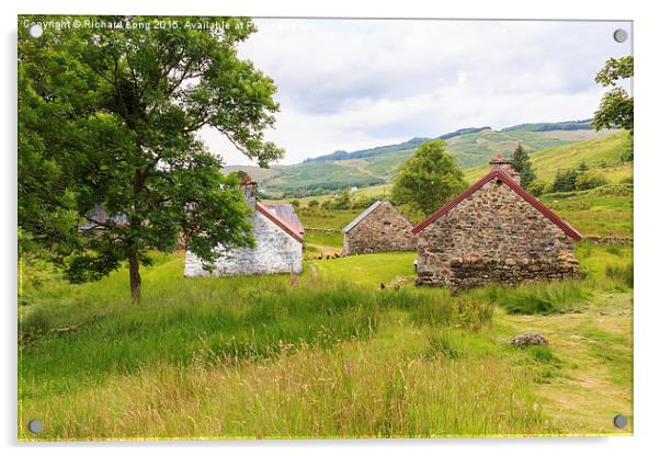 Vintage Farm buildings Acrylic by Richard Long