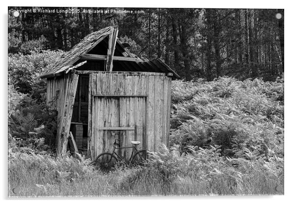  Old Wooden Shed and bicycle Acrylic by Richard Long
