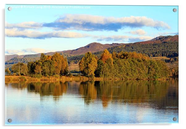 Loch Tummel Autumn Reflections Acrylic by Richard Long