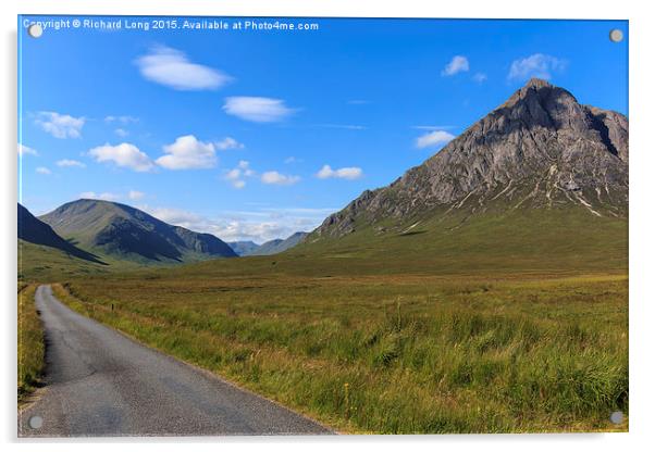 The famous road to Glen Etive Acrylic by Richard Long