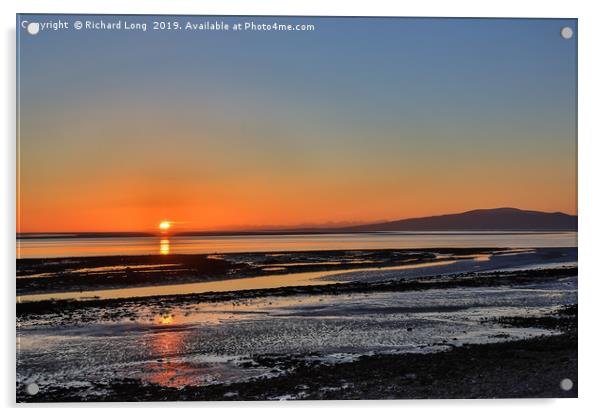 Solway Firth sunset Acrylic by Richard Long
