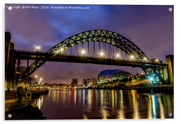 The Tyne Bridge at Newcastle Acrylic by Phil Reay