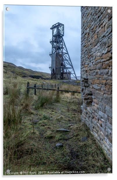 Groverake mine, Weardale Acrylic by Phil Reay