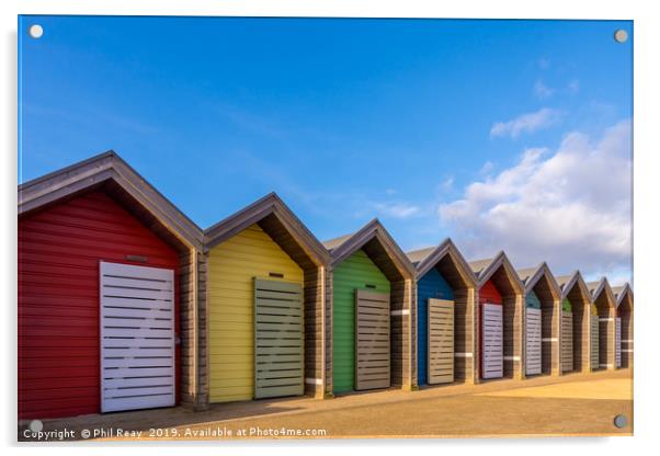 Beach huts Acrylic by Phil Reay