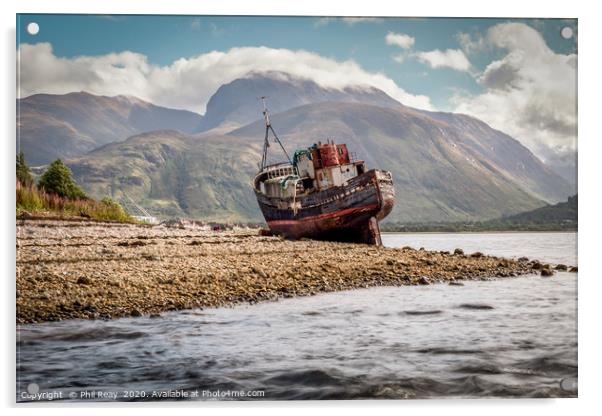 The Corpach Wreck Acrylic by Phil Reay