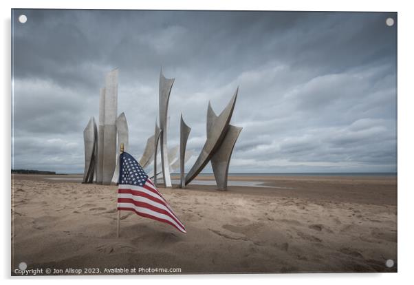 The Braves ( Les Braves). Omaha beach, Normandy. Acrylic by John Allsop