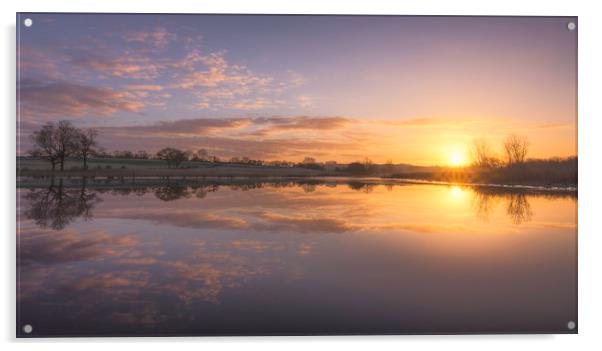 Sunrise over Mill pond Acrylic by John Allsop