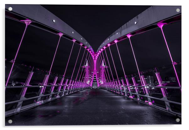 Lowry Bridge, media city salford Acrylic by David Schofield