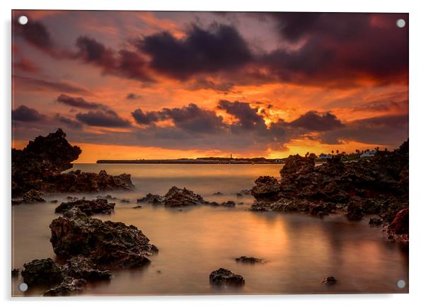  Sunset Seascape Acrylic by David Schofield