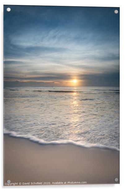 Beach Sunrise Riviera Maya Acrylic by David Schofield