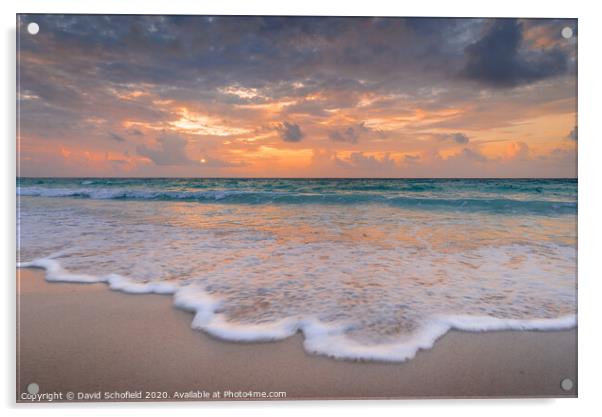 Sunrise over the Riviera Maya Acrylic by David Schofield