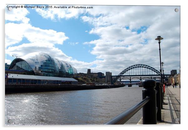  River Tyne, Sage and Tyne Bridge - Newcastle Acrylic by Michael Boyle