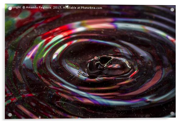 water drop ripples Acrylic by Amanda Peglitsis