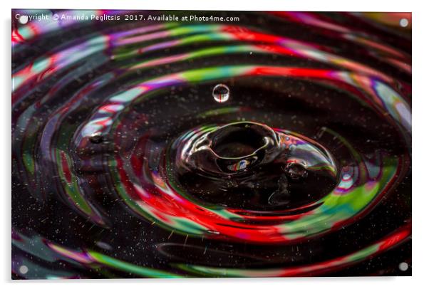 water drop ripples Acrylic by Amanda Peglitsis