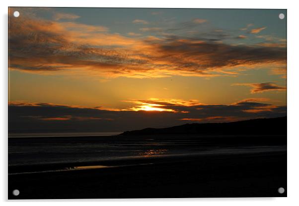  Sand Bay at Sunset Acrylic by Caroline Hillier