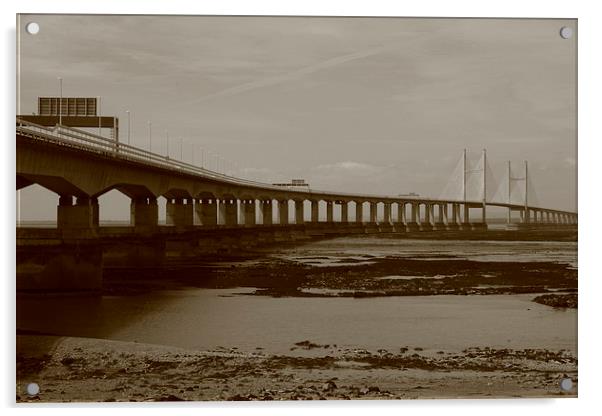  Second Severn Crossing over the Severn Estuary Acrylic by Caroline Hillier