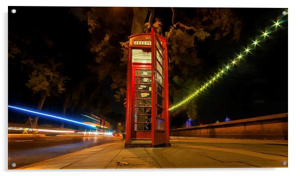  Red Phone Box Acrylic by Colin Evans