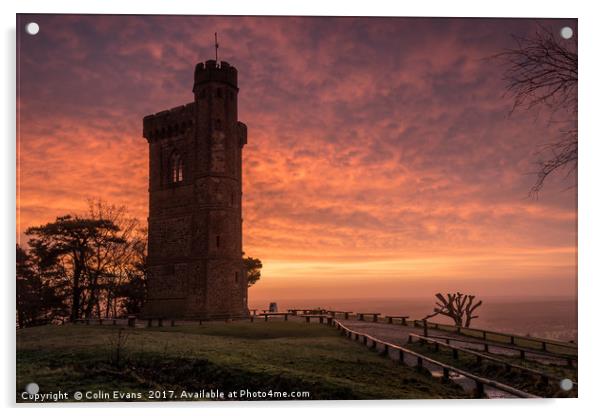Leith Hill Tower Acrylic by Colin Evans