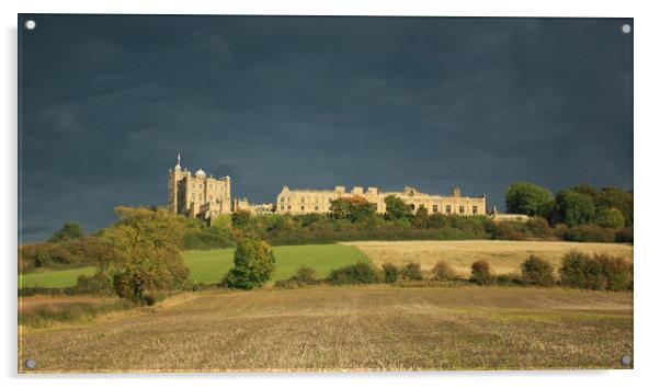 Bolsover Castle Under Stormy Skies  Acrylic by Michael South Photography