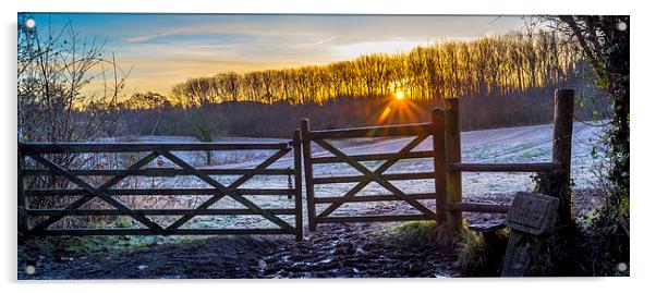  Farm winter sunrise Acrylic by Gary Schulze