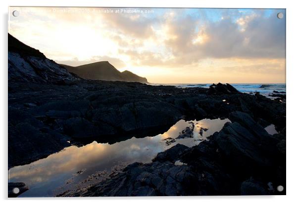  Sunset over Crackington Haven Acrylic by Jamie Dumbleton